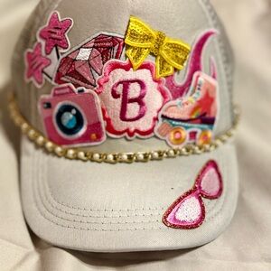 Kids Embellished Cap with Pink Accents